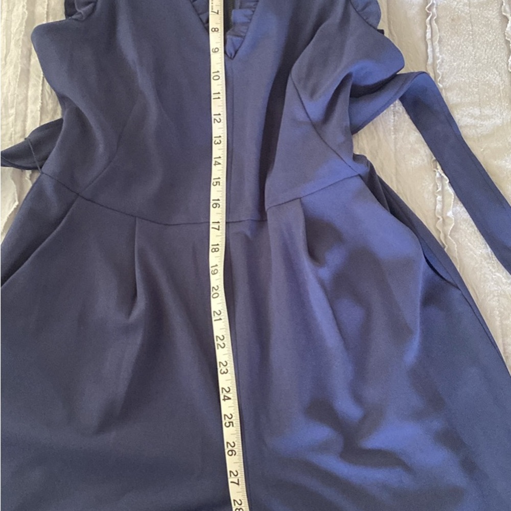 Calvin Klein Navy Blue Sleeveless Jumpsuit with Tie Waist - Picture 8 of 9
